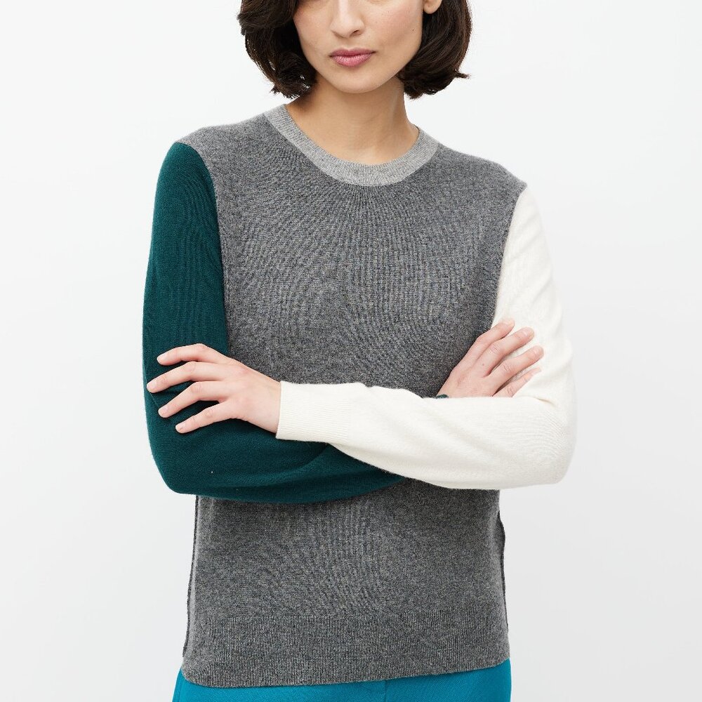 Celine Grey & Multicolour Wool Colourblock Sweater